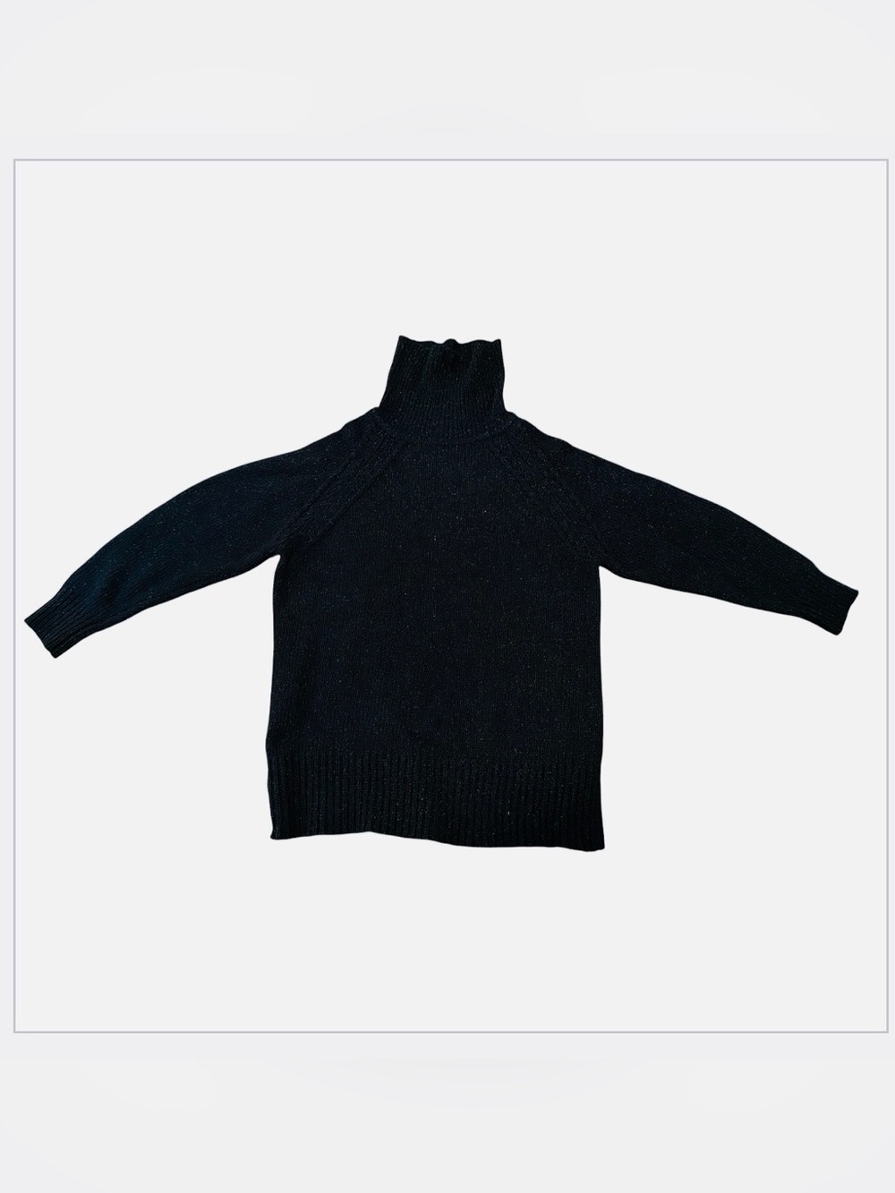 Vintage GAP Lambswool Silk Turtleneck Sweater Women Large Y2K Preppy Black